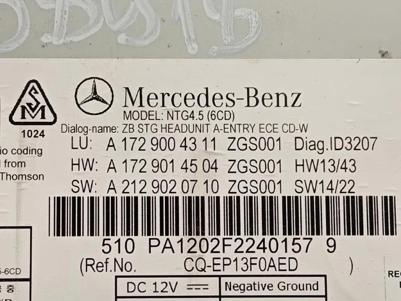 Unità Autoradio A1729004311 Mercedes Classe SLK R172 2011