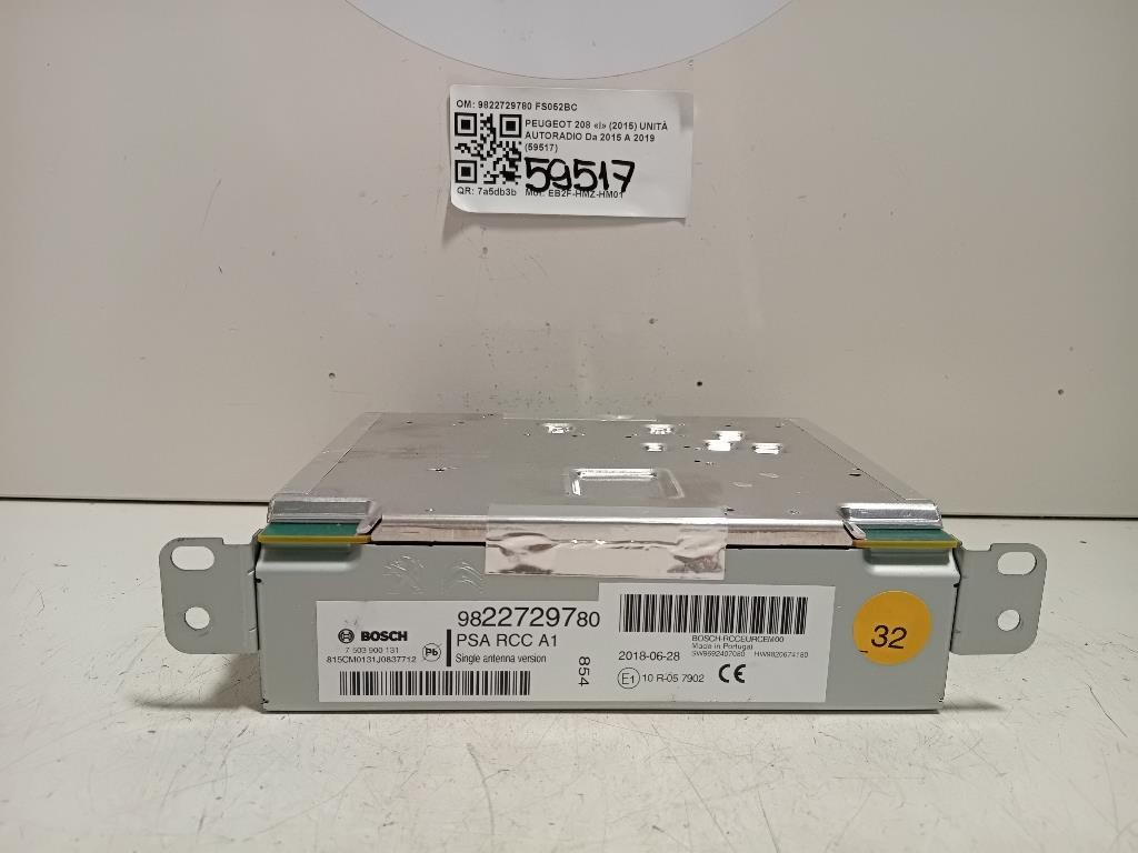 Unità Autoradio 9822729780 Peugeot 208 I 2015