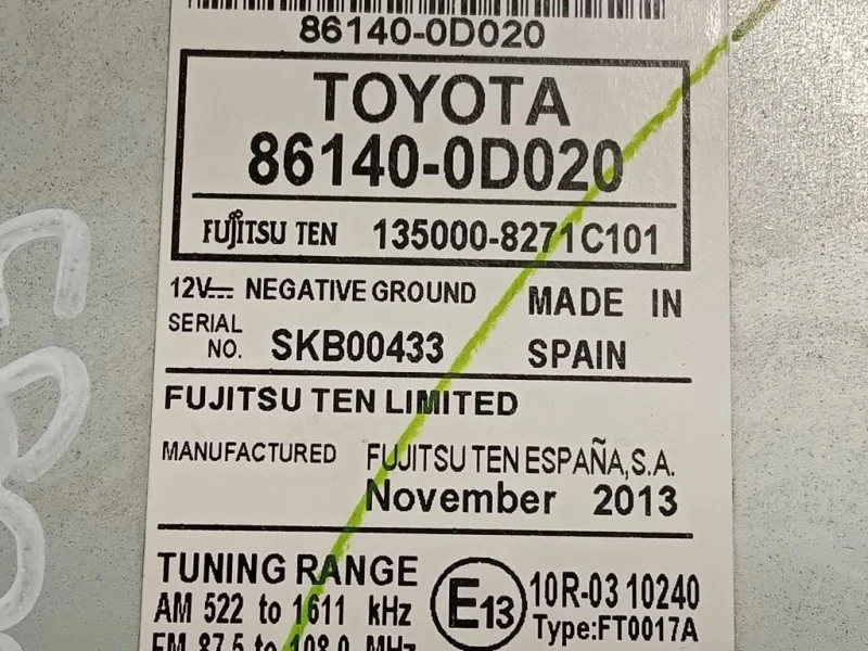 Unità Autoradio 86140-0D020 Toyota Yaris IV 2014