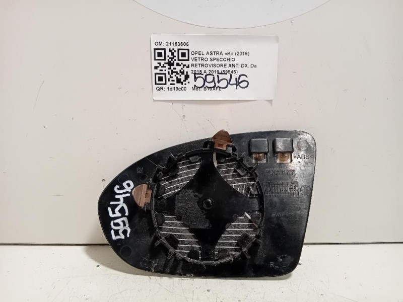 Vetro Specchio Retrovisore ANT DX 21163606 Opel Astra K 2016