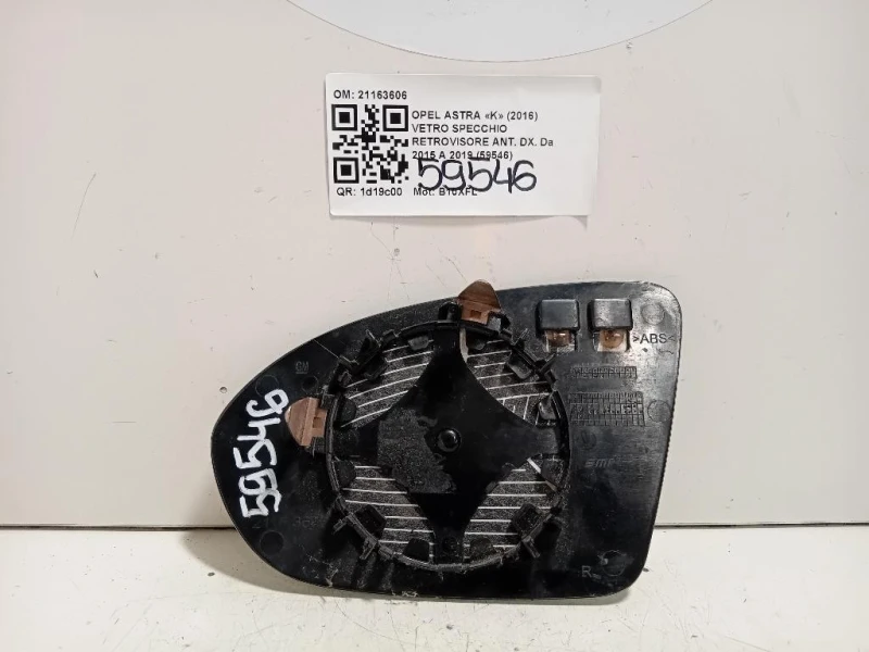 Vetro Specchio Retrovisore ANT DX 21163606 Opel Astra K 2016