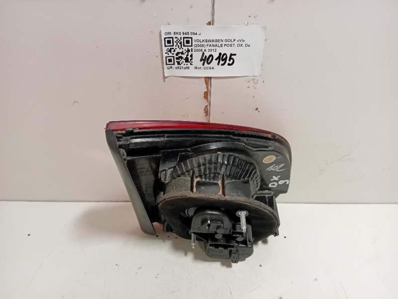 Fanale POST DX 5K0 945 094 J Volkswagen GOLF VI 2009