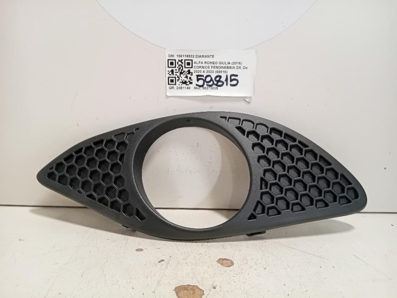 Cornice Fendinebbia DX 156119532 Alfa Romeo Giulia 2016