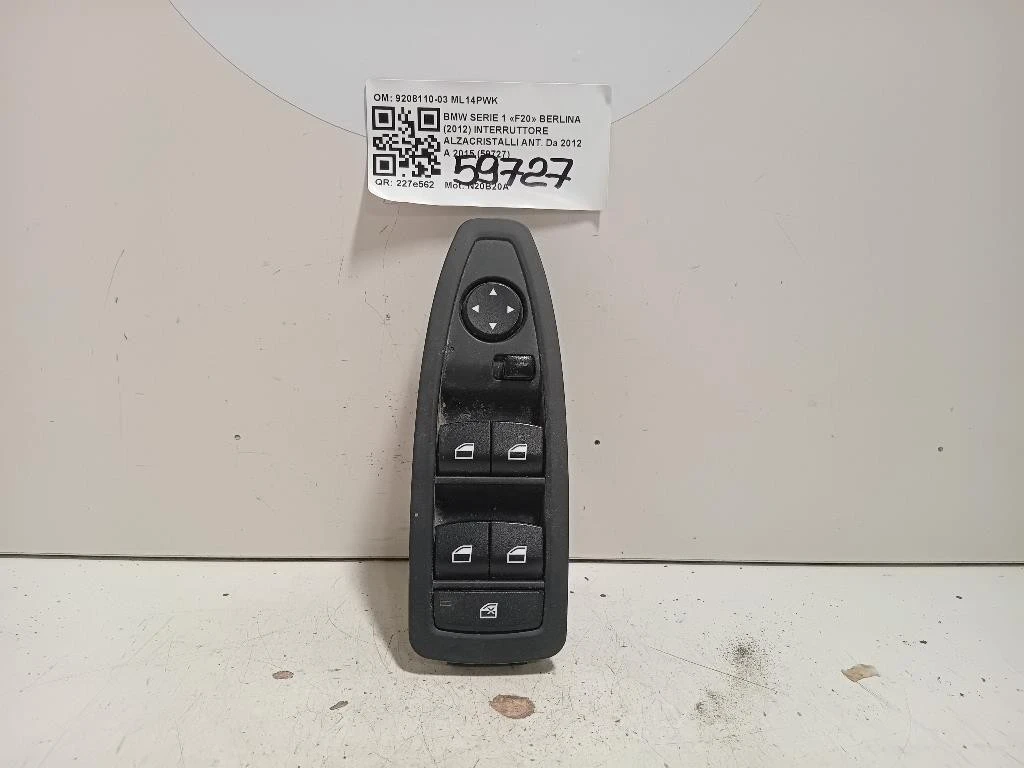 Interruttore Alzacristalli ANT 9208110-03 Bmw Serie 1 F20 Berlina 2012