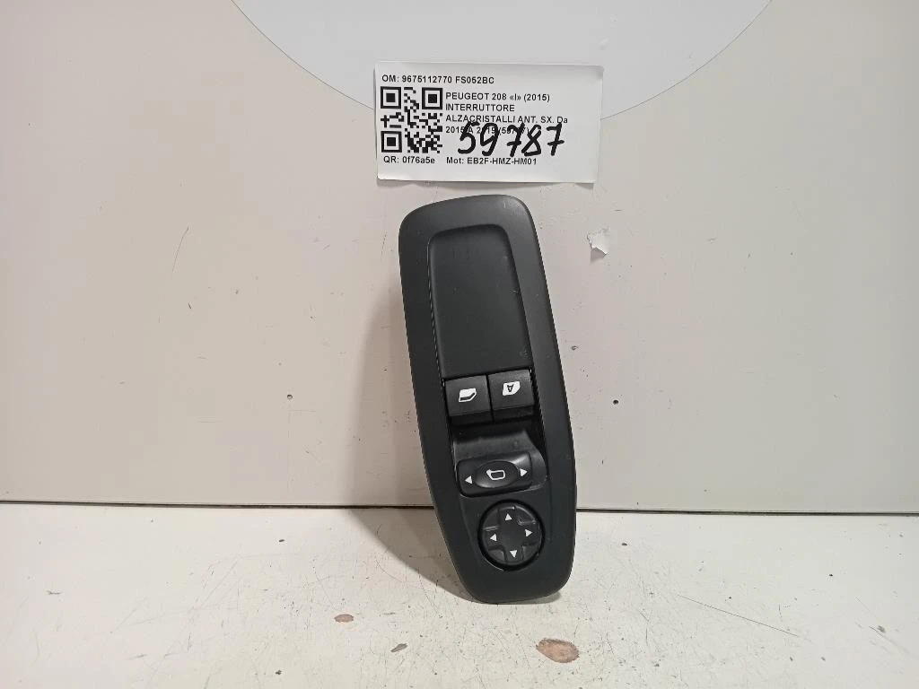 Interruttore Alzacristalli ANT SX 9675112770 Peugeot 208 I 2015