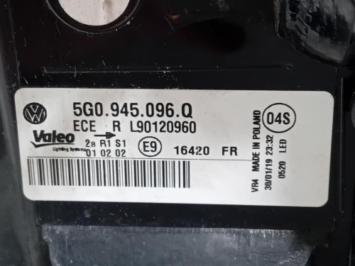 Fanale POST DX 5G0945096Q Volkswagen GOLF VII 2013