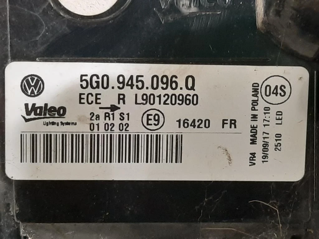 Fanale POST DX 5G0945096Q DX Volkswagen GOLF VII 2017