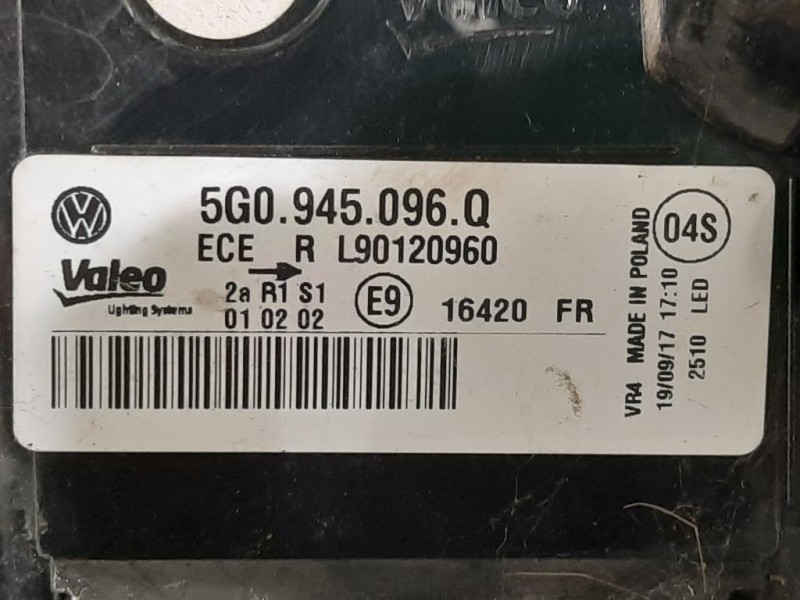 Fanale POST DX 5G0945096Q DX Volkswagen GOLF VII 2017