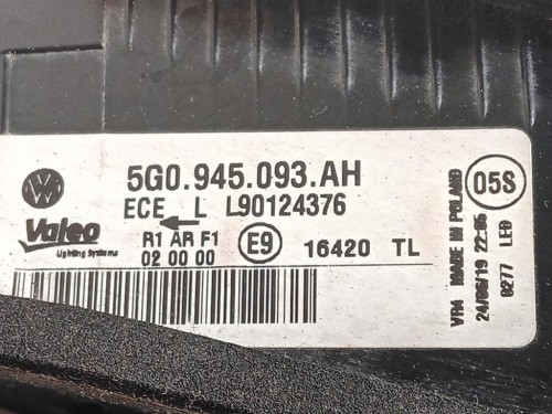 Fanale POST DX 5 G0 945 093 AH Volkswagen GOLF VII 2017