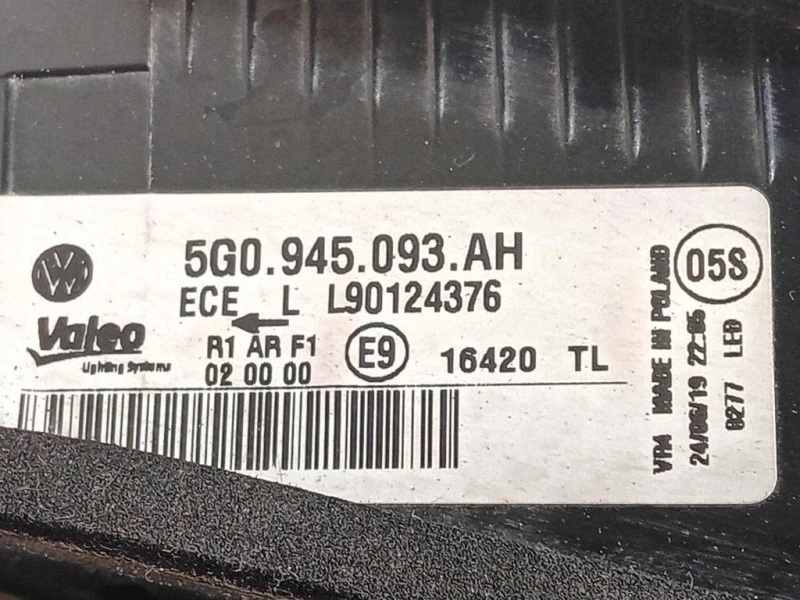 Fanale POST DX 5 G0 945 093 AH Volkswagen GOLF VII 2017