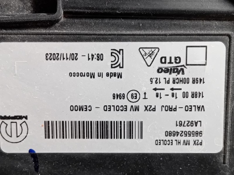 Proiettore ANT SX 9855524680 Peugeot 208 II 2023