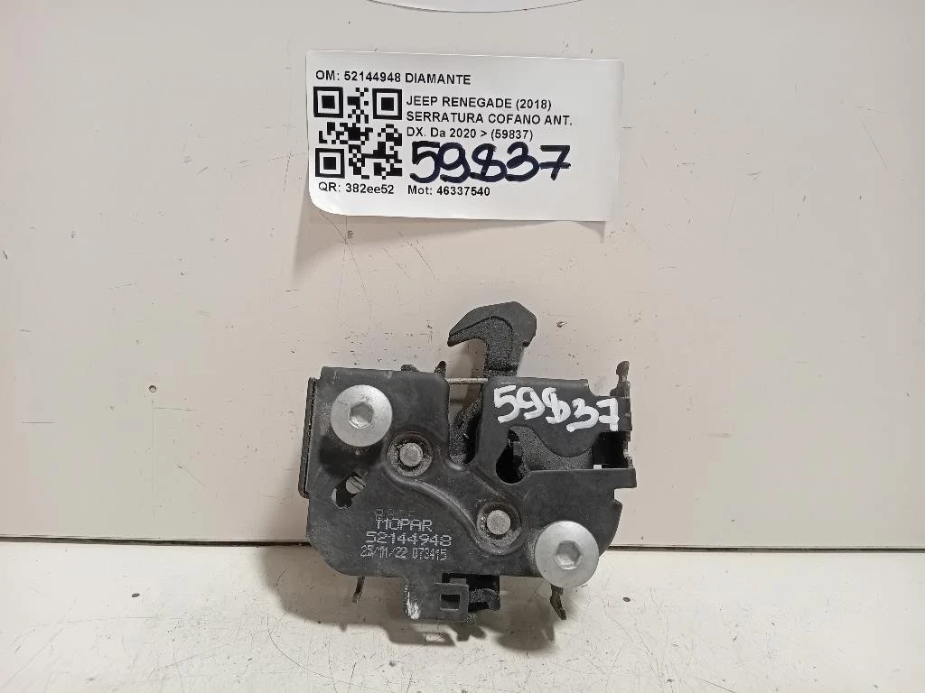 Serratura Cofano ANT DX 52144948 Jeep Renegade 2018