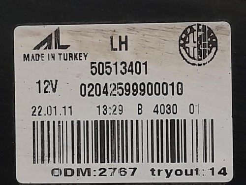 Fanale POST SX 20700107 Alfa Romeo Giulietta 2010