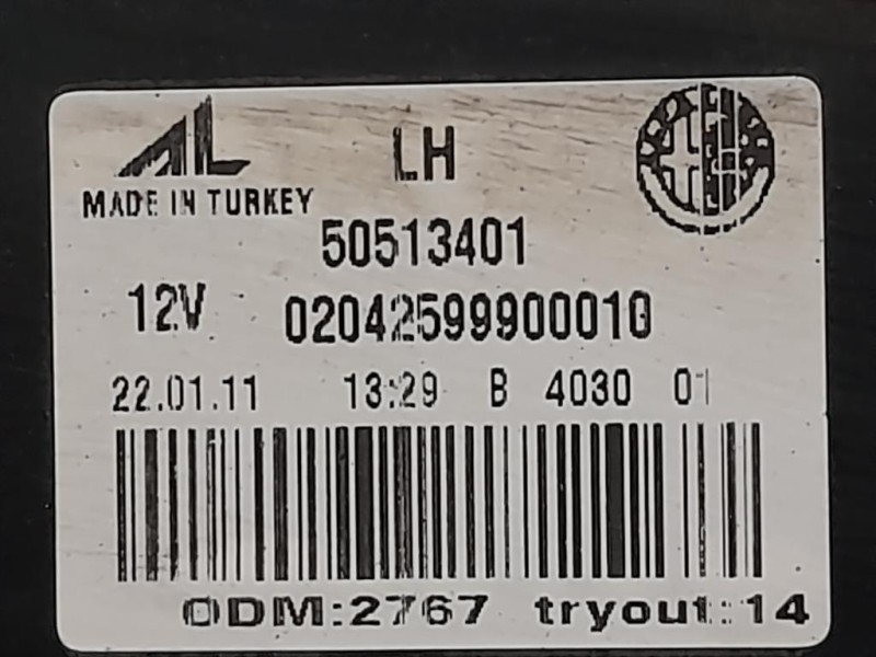 Fanale POST SX 20700107 Alfa Romeo Giulietta 2010