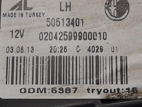 Fanale POST SX 20700107 Alfa Romeo Giulietta 2013