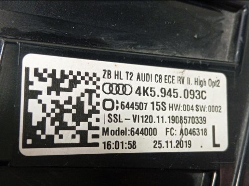 Fanale POST SX 4K5 945 093 C Audi A6 4GD Avant 2016