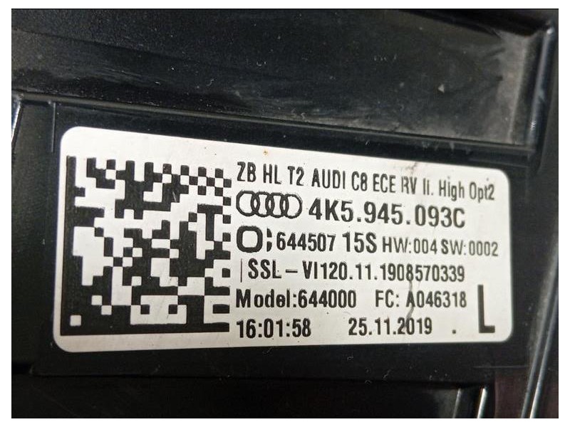 Fanale POST SX 4K5 945 093 C Audi A6 4GD Avant 2016
