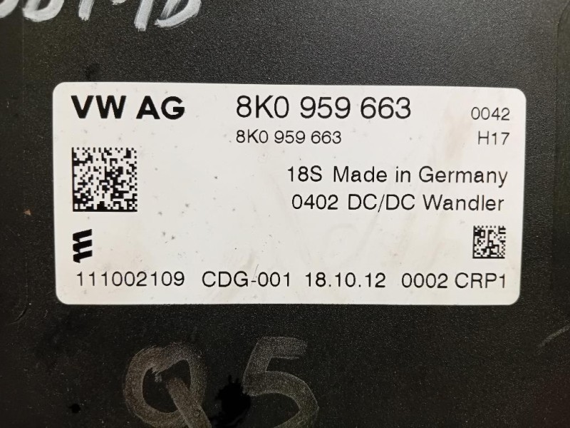 Centralina 8K0 959 CONVERTITORE DI TENSIONE Audi Q5 8RB 2012