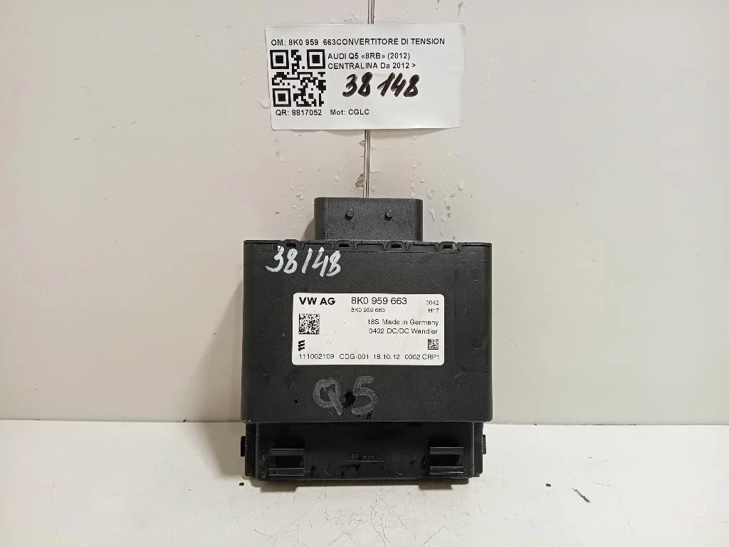 Centralina 8K0 959 CONVERTITORE DI TENSIONE Audi Q5 8RB 2012