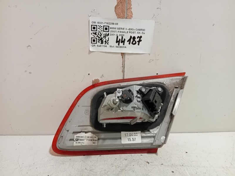 Fanale POST SX 6321-7162299-08 Bmw Serie 3 E93 Cabrio 2007