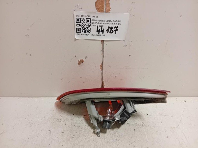 Fanale POST SX 6321-7162299-08 Bmw Serie 3 E93 Cabrio 2007