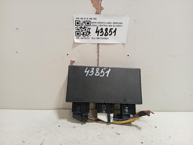 Centralina 66219145158 Bmw Serie 5 E60 Berlina 2004