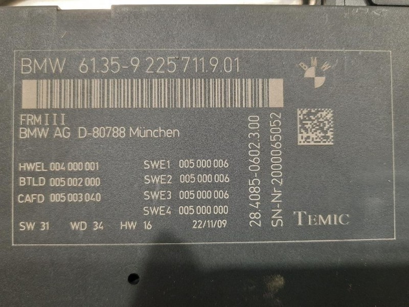 Centralina 6135-9 225 719 01 MODULO CONTROLLO LUCI Bmw Serie 5 F07 GT 2010
