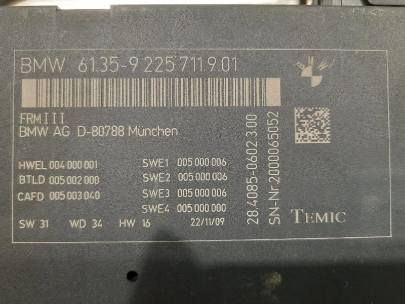Centralina 6135-9 225 719 01 MODULO CONTROLLO LUCI Bmw Serie 5 F07 GT 2010