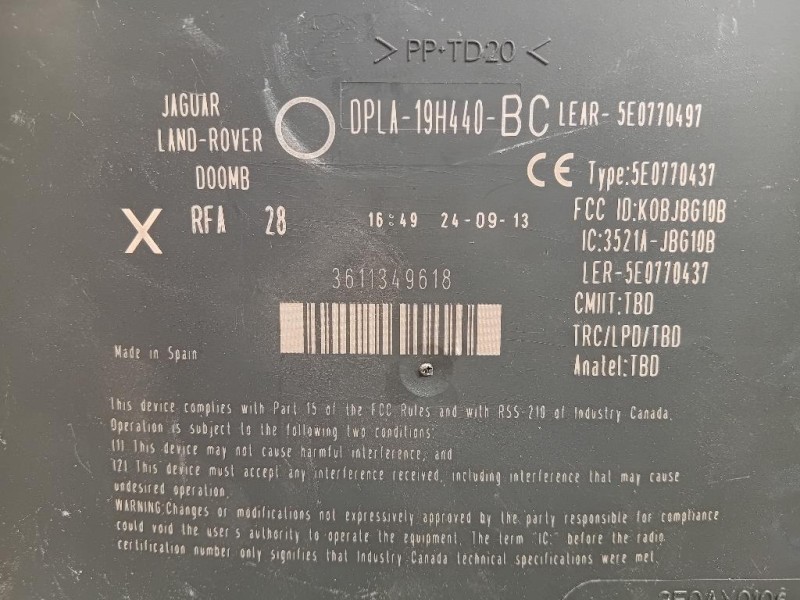 Centralina DPLA-19H440-BC Land Rover Range Rover Evoque I 2011