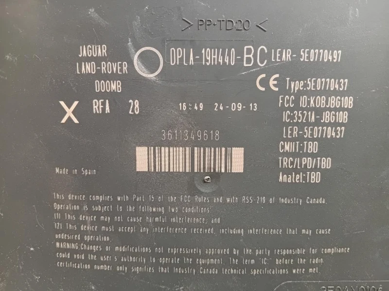 Centralina DPLA-19H440-BC Land Rover Range Rover Evoque I 2011