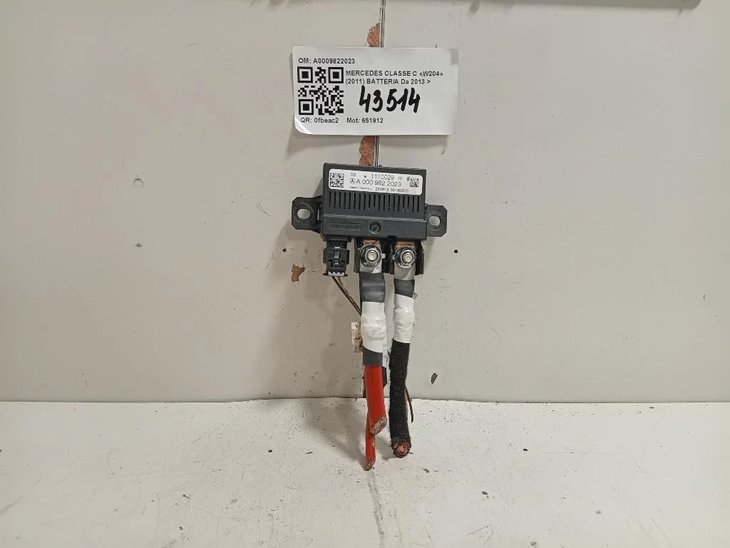 Centralina A0009822023 MODULO BATTERIA RELE Mercedes Classe C W204 2011
