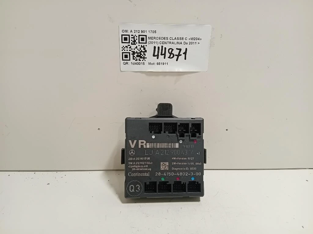 Centralina A 212 901 1705 Mercedes Classe C W204 2011
