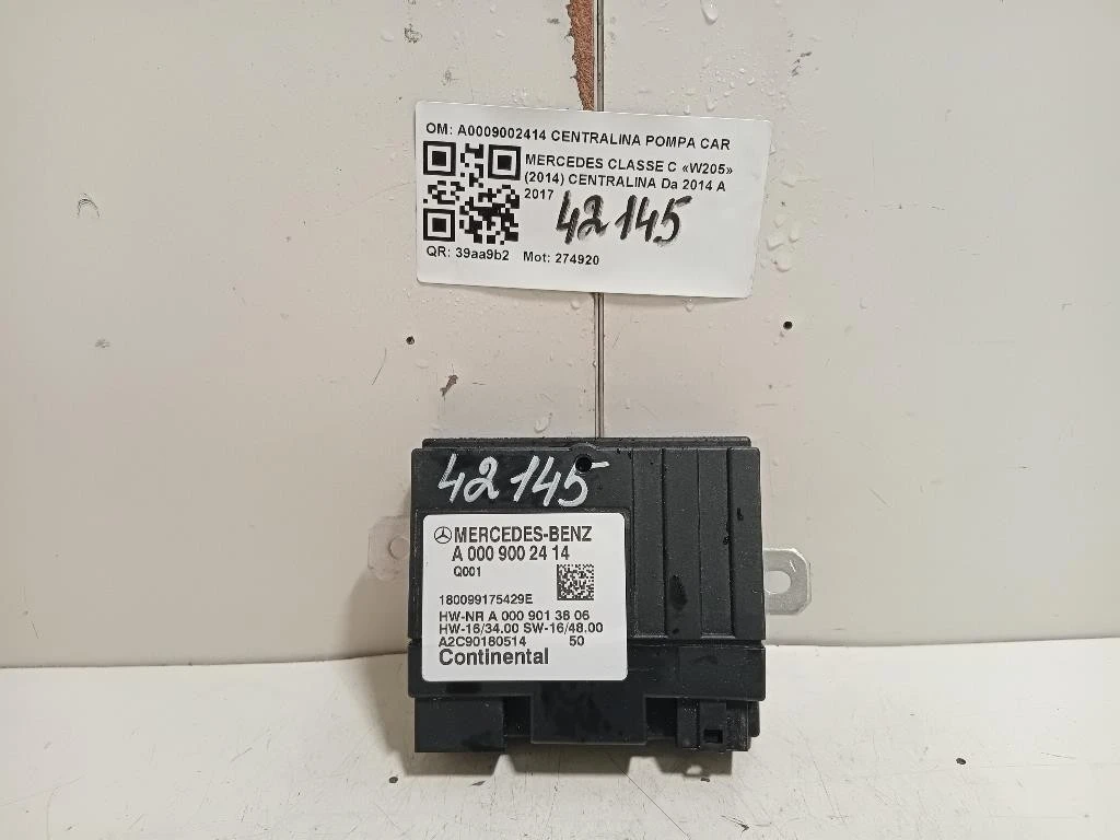 Centralina A0009002414 CENTRALINA POMPA CARBURANTE Mercedes Classe C W205 2014