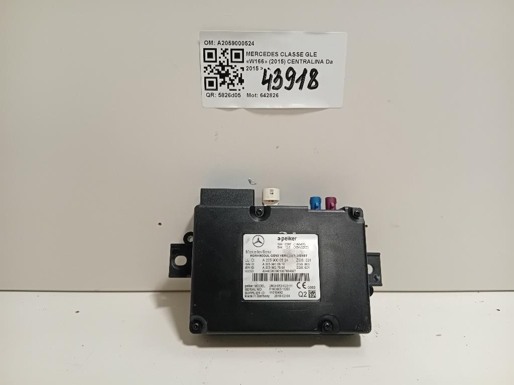 Centralina A2059000524 Mercedes Classe GLE W166 2015