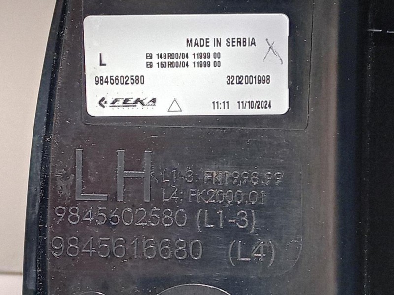 Fanale POST SX 9845602580 Citroen C3 IV 2024