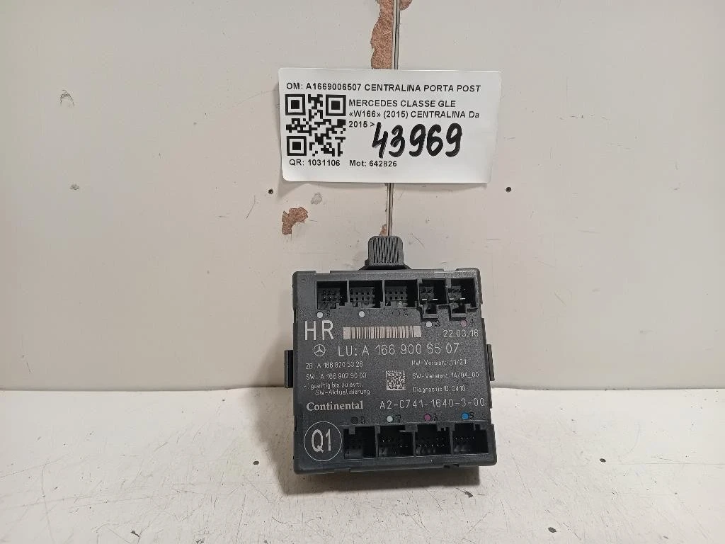 Centralina A1669006507 CENTRALINA PORTA POSTDX Mercedes Classe GLE W166 2015