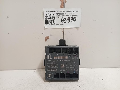 Centralina A16690063077 CENTRALINA PORTA POSTSX Mercedes Classe GLE W166 2015
