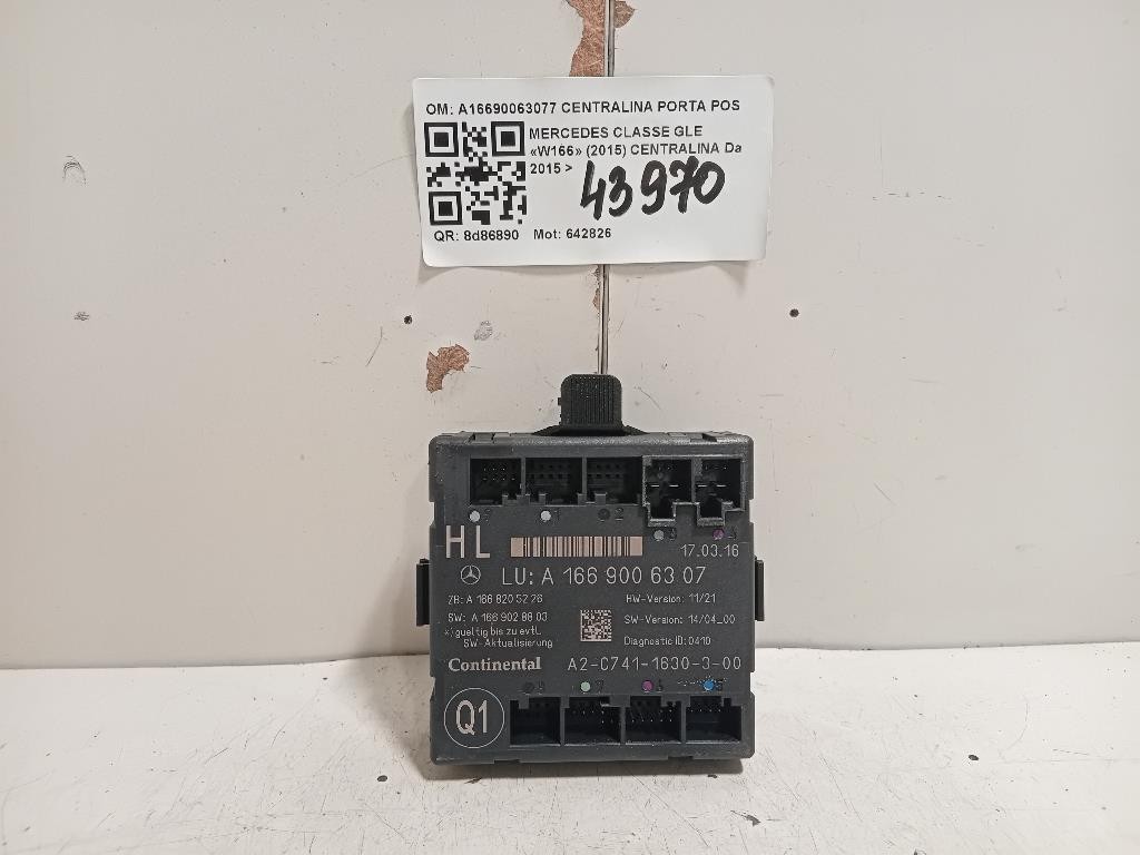 Centralina A16690063077 CENTRALINA PORTA POSTSX Mercedes Classe GLE W166 2015