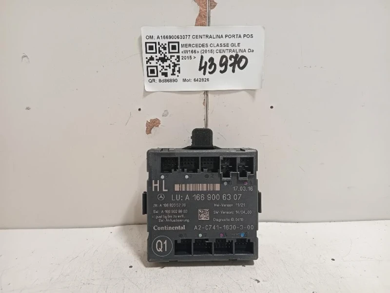 Centralina A16690063077 CENTRALINA PORTA POSTSX Mercedes Classe GLE W166 2015
