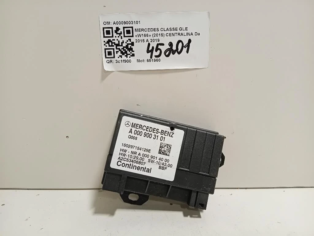 Centralina A0009003101 Mercedes Classe GLE W166 2015