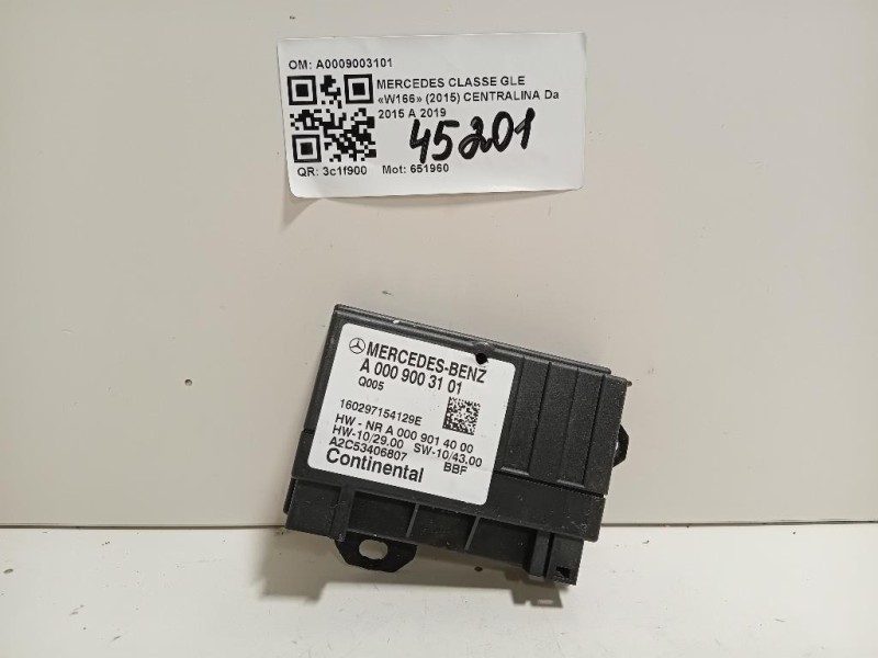 Centralina A0009003101 Mercedes Classe GLE W166 2015