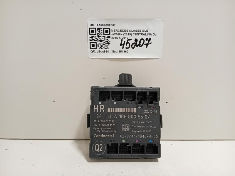 Centralina A1669006507 Mercedes Classe GLE W166 2015