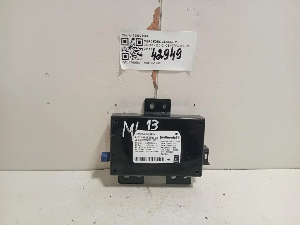 Centralina A1729023604 Mercedes Classe ML W166 2012