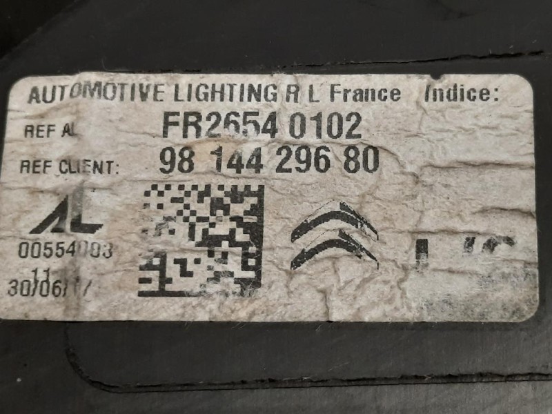 Fanale POST SX 98 144 296 80 Citroen C4 Grand Picasso II 2016