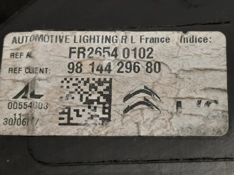 Fanale POST SX 98 144 296 80 Citroen C4 Grand Picasso II 2016