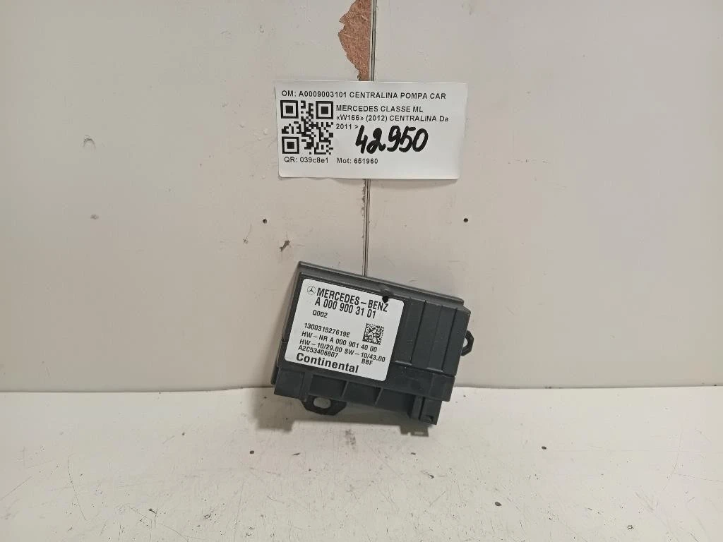 Centralina A0009003101 CENTRALINA POMPA CARBURANTE Mercedes Classe ML W166 2012