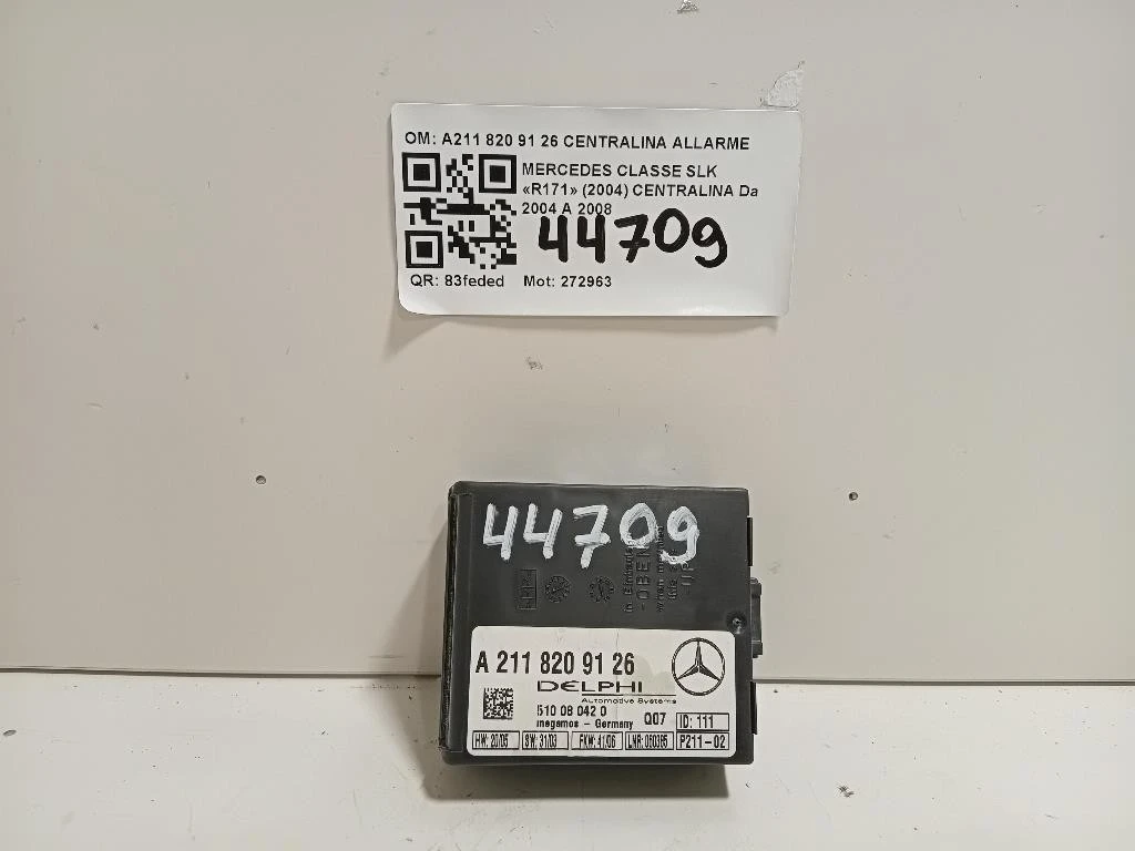 Centralina A211 820 91 26 CENTRALINA ALLARME Mercedes Classe SLK R171 2004