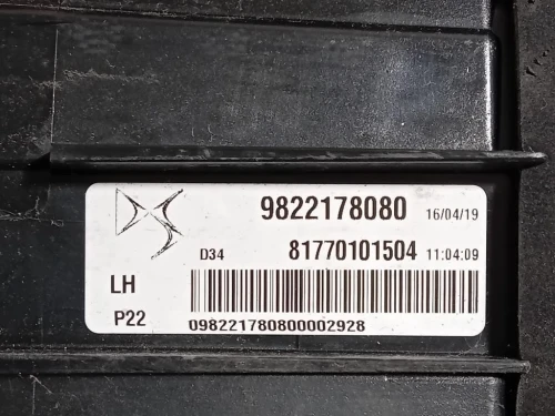 Fanale POST SX 9822178080 Citroen DS3 Crossback 2018