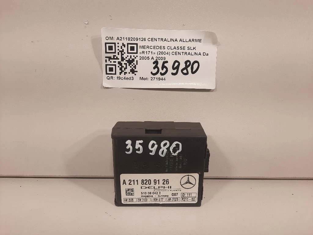Centralina A2118209126 CENTRALINA ALLARME Mercedes Classe SLK R171 2004