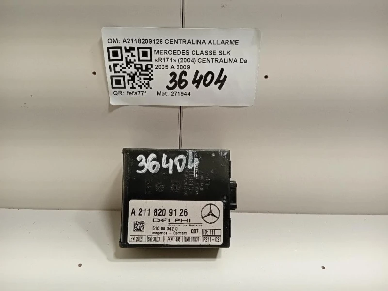 Centralina A2118209126 CENTRALINA ALLARME Mercedes Classe SLK R171 2004